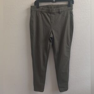 Unbranded olive green cotton-blend leggings/jeggings with 2 back pockets_Medium